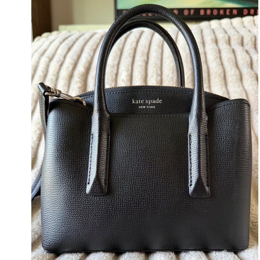 Kate‎ Spade New York Margaux Satchel Black Pebbled Leather Gold Hardware